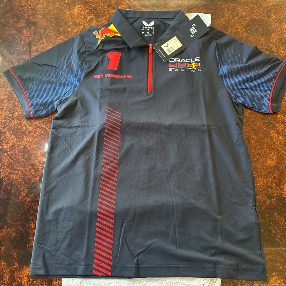 Oracle Red Bull Racing Navy Polo with Red Accents - Picture 3 of 6